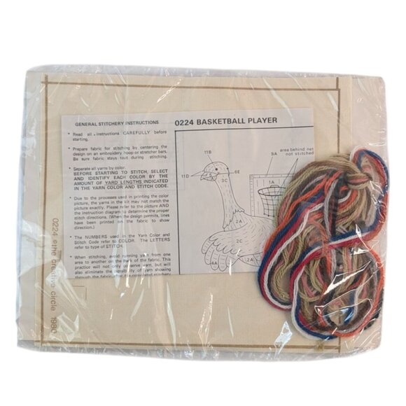 Creative Circle Needlepoint Kit 224, 774, 826 Flowers Basketball Player Complete - Picture 7 of 10